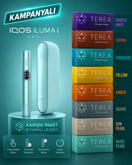 IQOS ILUMA i DUO – Breeze Blue & + KARIŞIK TEREA (1 KARTON)