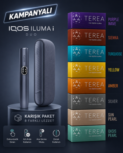 IQOS ILUMA İ DUO – Gece Siyahı & + KARIŞIK TEREA (1 KARTON)