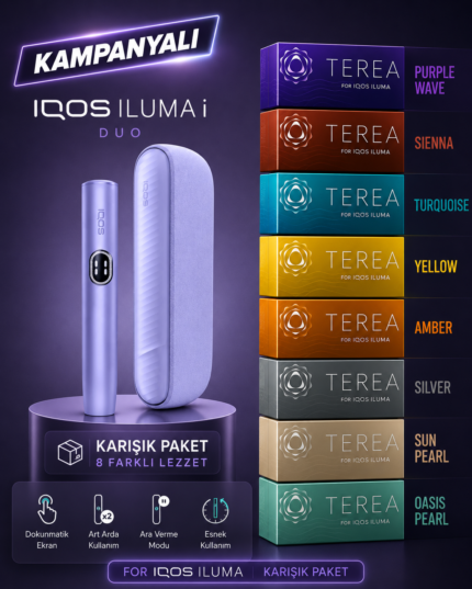 IQOS ILUMA İ DUO – Dijital Mor & + KARIŞIK TEREA (1 KARTON)