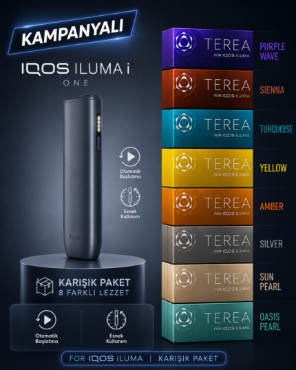 IQOS ILUMA i ONE – Gece Siyahı & + KARIŞIK TEREA (1 KARTON)